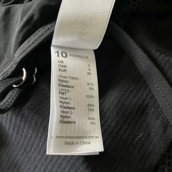 Afriel & Tabbris Sheer Mesh Panel Mariah High Neck One Piece Swimsuit Black 6 - Picture 10 of 10